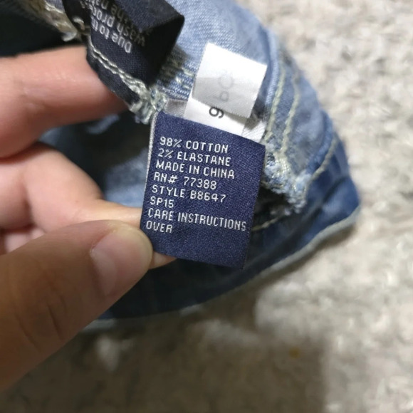 MADEWELL Distressed Denim Pencil Skirt, Released Hem, Cotton Spandex,  29 - Picture 13 of 16